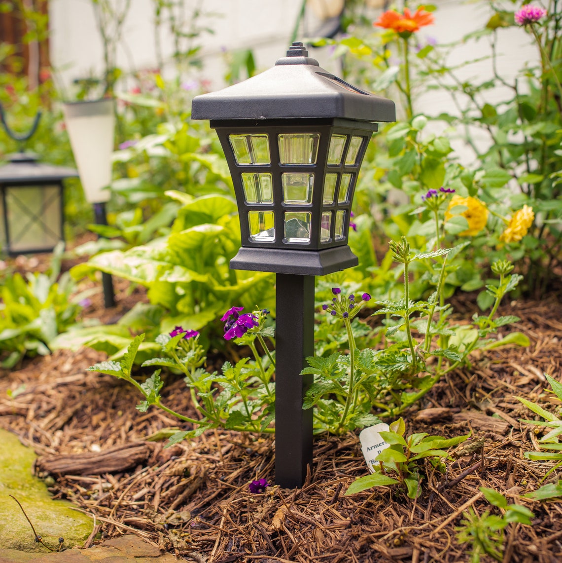 2 Pack Pagoda Solar Pathway Light Etsy