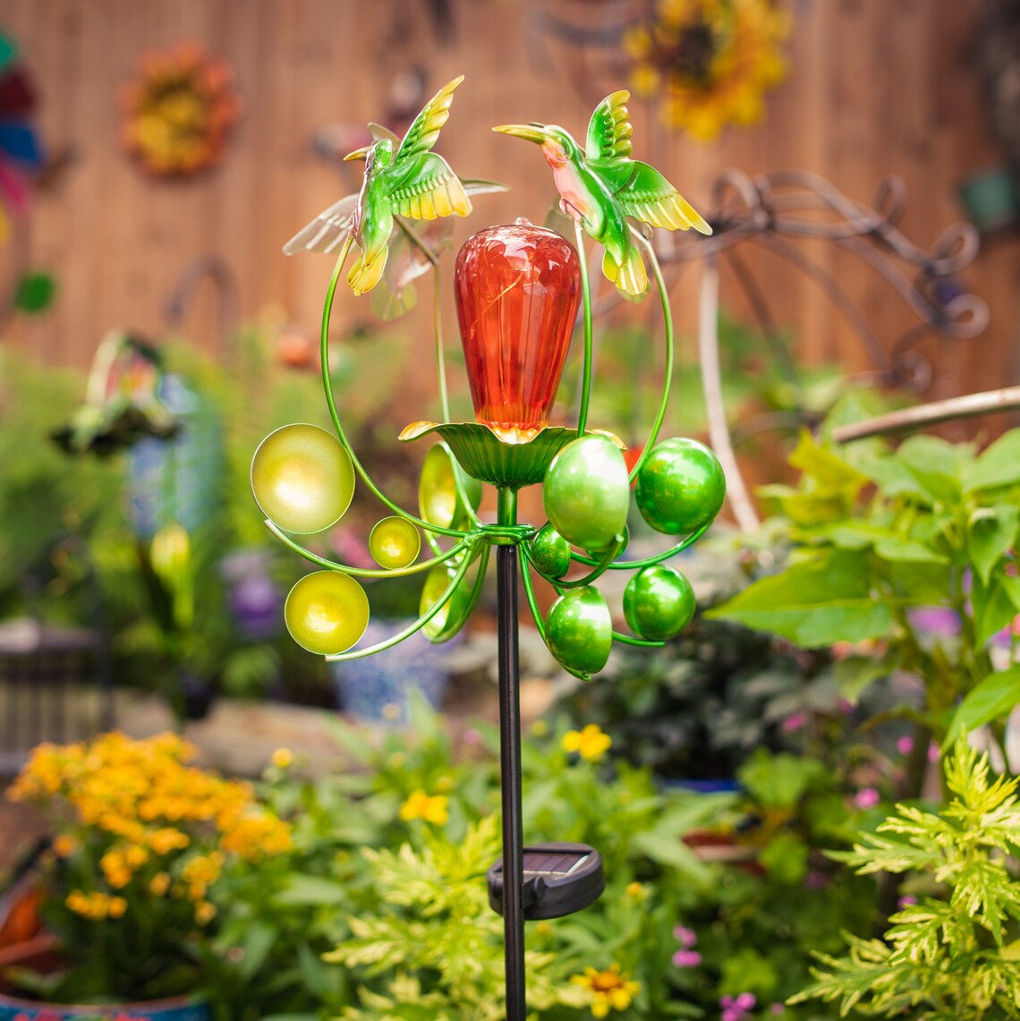 Solar Hummingbird Wind Spinner Etsy UK