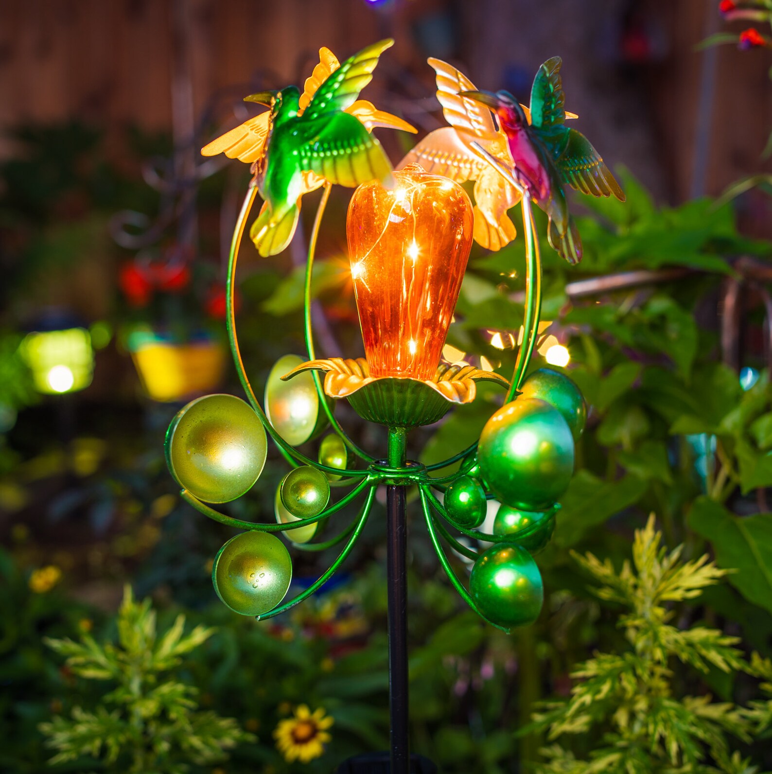 Solar Hummingbird Wind Spinner Etsy UK