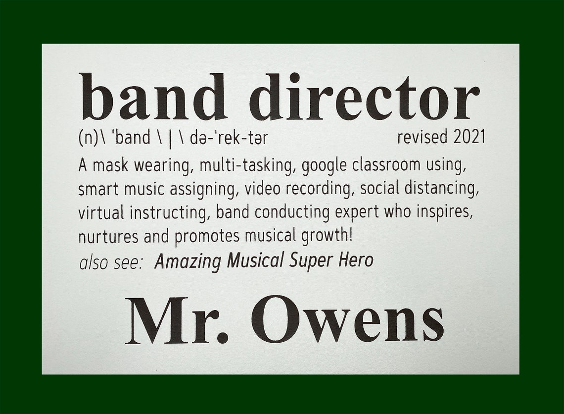 Personalized Band Director Thank You Gift Special Music Etsy