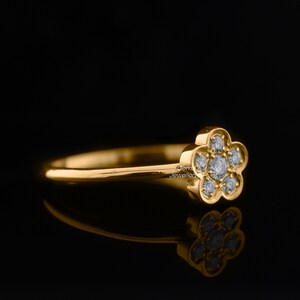 Flower Diamond Ring, Gold Diamond Ring, Engagement Ring, Unique Promise Ring, Cluster Diamond Ring, Anniversary Ring, Birthday Gift