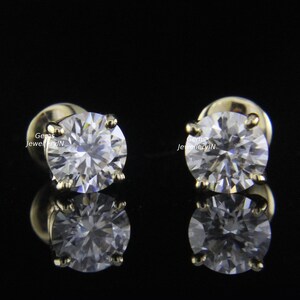 Lab Diamond Earrings, 0.50ct - TCW Diamond Stud, Daily wear Screw Back Earrings, Wedding Anniversary Gift, Unisex Eco-friendly Diamond Studs