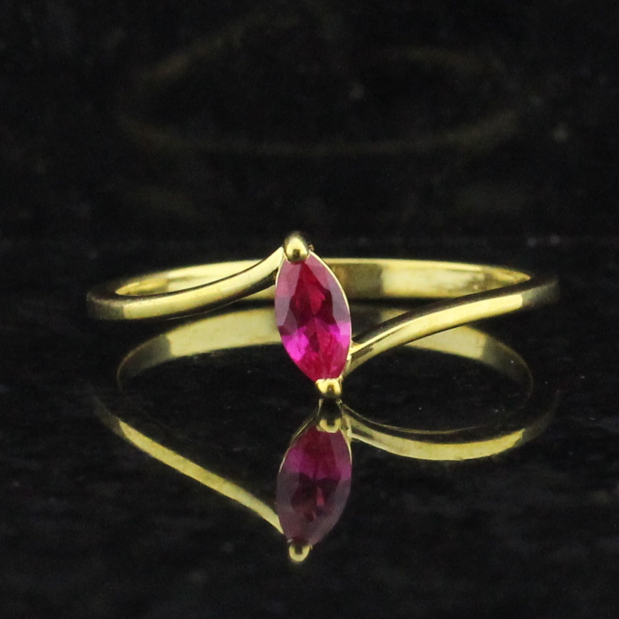 14k Marquise Ruby Ring Marquise Ruby Engagement Ring - Etsy