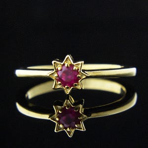 Ruby Star Ring For Women, July Birthstone Ring, Ruby Wedding Gift, 8 Pointer Star Ruby Ring, GemsJewelleryIN, Halloween Sale