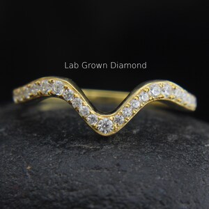 Aliança de casamento com diamantes cultivados em laboratório: engaste em ouro 14k, meia eternidade