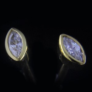0.25ct Marquise Diamond Studs, Bezel Lab Diamond Studs, Minimalist Earrings, VS Diamond Studs, Wedding Anniversary Gifts, Christmas Gift