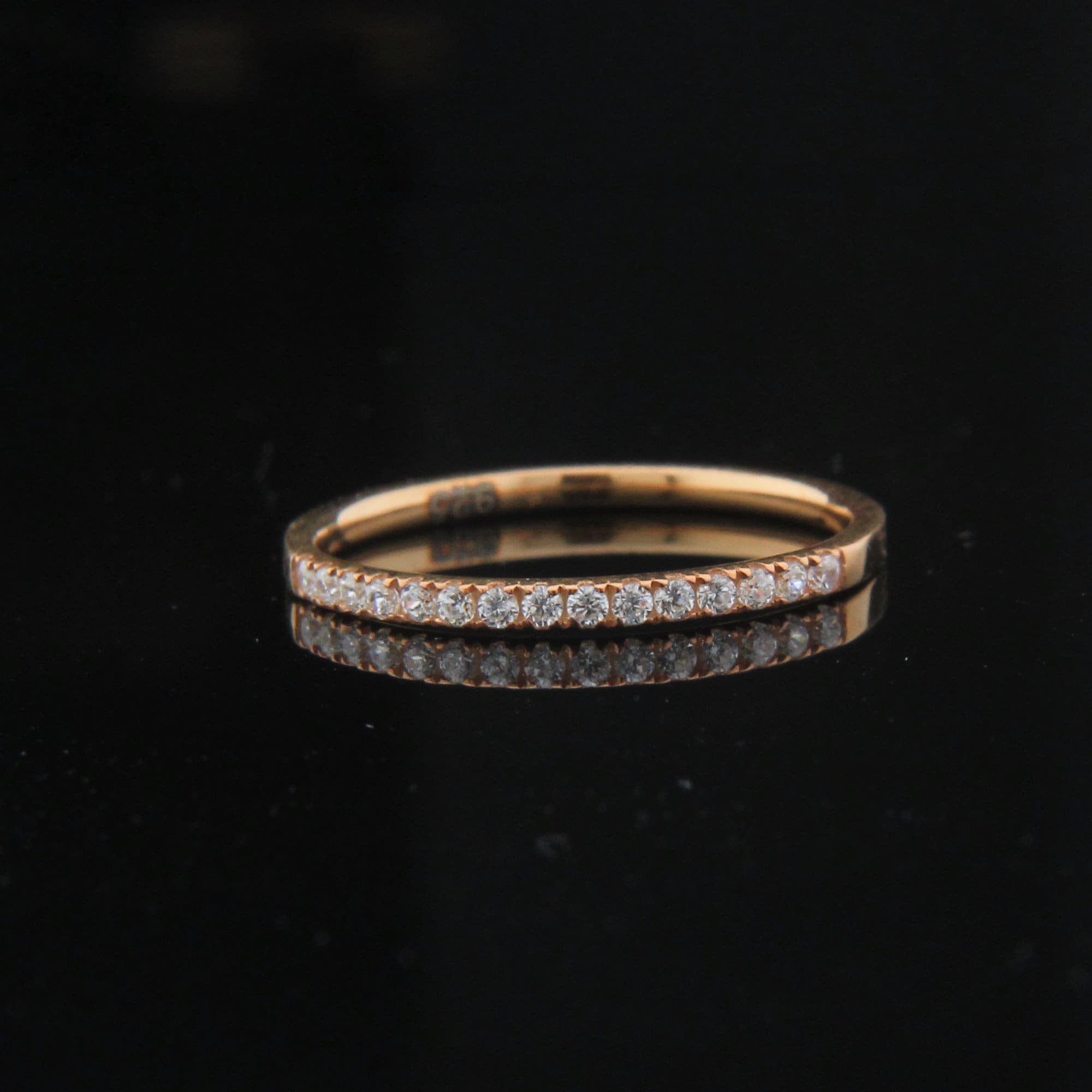 Minimalist Diamond Band Thin Wedding Band Natural Diamond Etsy