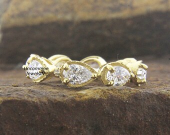 East West Pear Diamant Eternity Band - Einzigartiger Naturdiamant Ehering