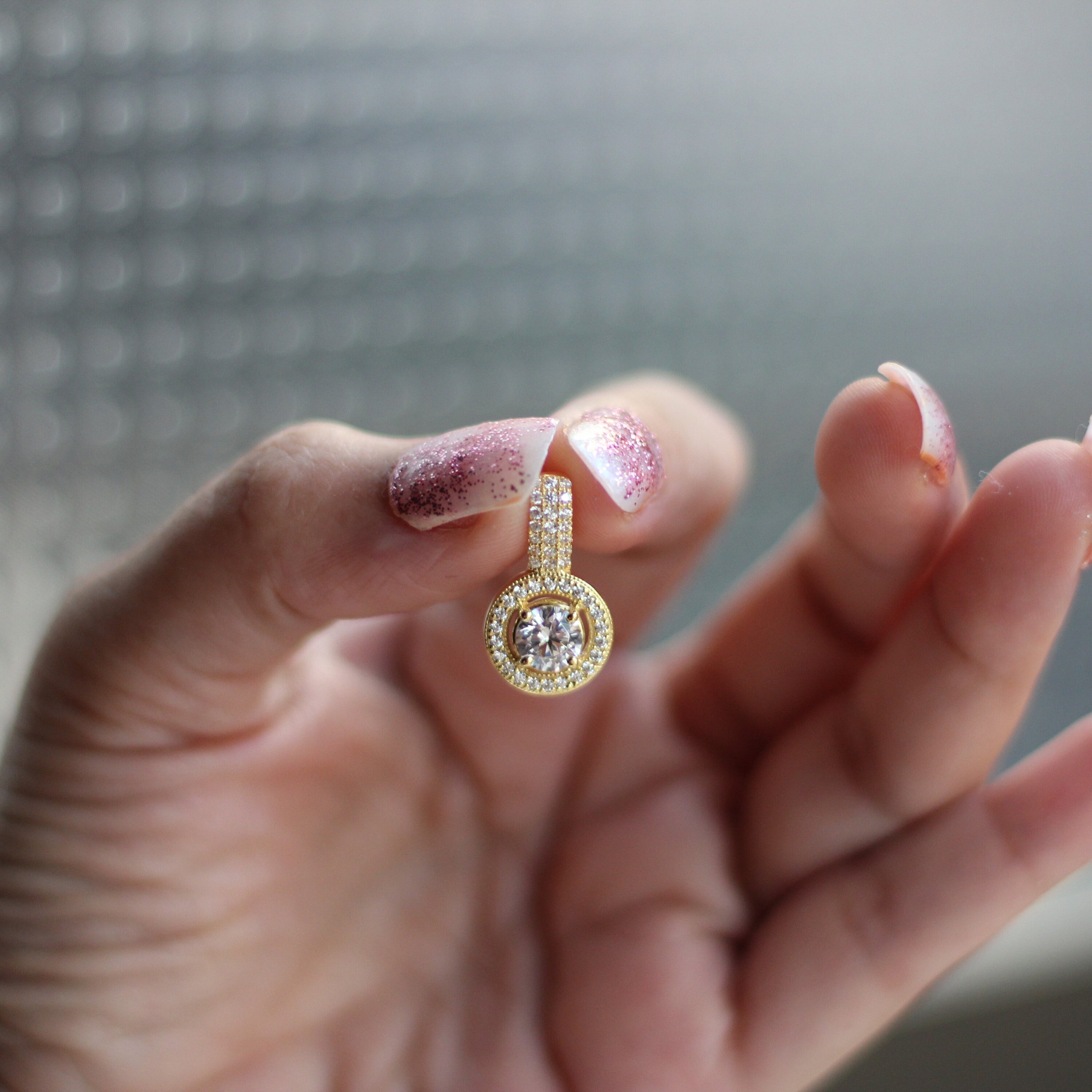 Moissanite Pendant with Chain Bridal Necklace with Gold Etsy