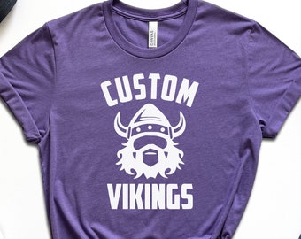 Custom Viking, Custom School Shirts, Viking School Spirit, Personalized Shirts, Minnesota Shirt, Viking Shirt, School Mascot, Booster Club