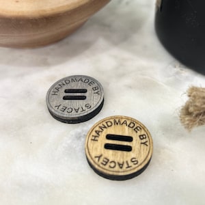 Removable Pom Buttons, Pom Tag, Pom Buttons, Clothing Labels, Sew on Tags, Wooden Buttons For Knitted, Knitting Buttons, Crochet Buttons