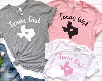 Texas Girl Shirt, Gift for Texans, Texas Love, Womens Texas Shirt, Texas State Shirt, Southern Girl Shirt, Girl Texas Shirt, Texan Gift