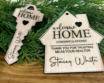 Realtor Gift, New Homeowner, Realtor Closing Gift, Custom Keychain, Housewarming Gift, Real Estate, First Home, Realtor Branding, For Client