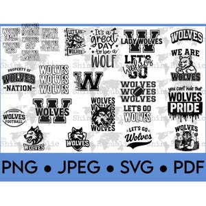 High School, Pep Rally, Wolves Mascot SVG, Wolf Volleyball, Go Wolves PNG, Wolves School, Wolves Football, Wolves Basketball, Wolves Cheer
