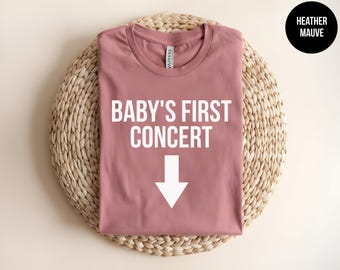 Babys First Concert, New Mom Shirt, Pregnancy Announcement, Pregnancy Gift, Baby Reveal, Baby Concert, Music Lover, Funny Maternity Tee