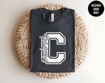 High School, Custom Cardinal Shirt, Cardinal Volleyball, School Spirit, Cardinal Baseball, Cardinal Basketball, Pep Rally,Cardinal Cheer Tee