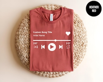 Custom Playlist Gift, Personalized Shirt, Custom Song Lyric, Favorite Song, Personalized Song, Gift For Musician, Music Concert, Band Tee