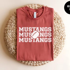 Go Mustangs, Mustangs School Mascot, Custom Mustangs, Mustang Football Shirt, Mustang Basketball, Mustang Baseball, Mustang Volleyball Tee