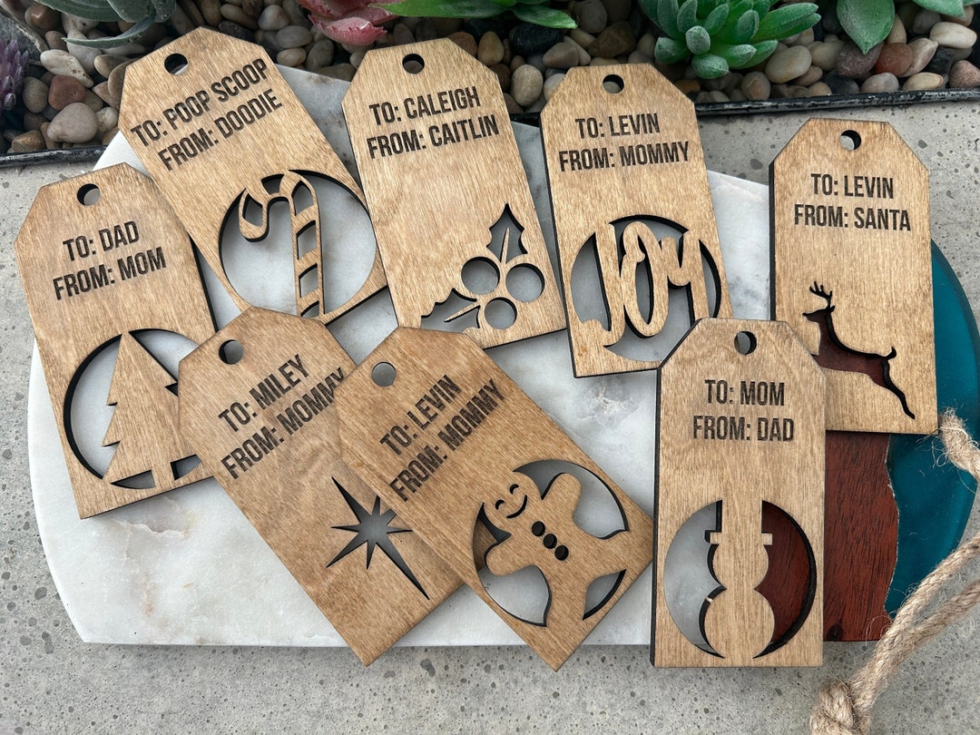 8 Custom Handmade Gift Tag Engraved Wood Tags Personalized Etsy