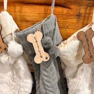 Pet Stocking Tag Personalized, Dog Stocking, Personalized Wooden Name Tag, Custom Stocking, Minimalist Christmas, Dog Ornament, Cat Stocking