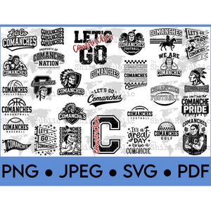 High School, Pep Rally, Comanche Volleyball, Comanche Football SVG, Comanche Basketball, Comanche Baseball PNG, Comanche Cheer,Comanche Golf