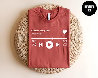 Custom Playlist Gift, Personalized Shirt, Custom Song Lyric, Favorite Song, Personalized Song, Gift For Musician, Music Concert, Band Tee