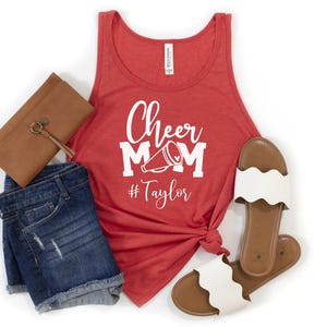 Cheer Mom Tank Top, Custom Cheerleading, Cheer Gift, Gift for Cheer Mom, Personalized Cheer Shirt, Cheerleader Mom Tee, Cheer Competition