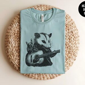 Distressed Opossum Shirt, Cute Animal T-shirt, Possum Tee, Vintage Possum, Opossum Gift, Funny Animal, Rocker Girl, Trash Panda, Music Lover