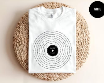 Any Song Lyrics Personalized Shirt, Custom Song Lyrics T-shirt, Favorite Song Gifts, Personalized Song, Custom Printing, Music Teacher Tee