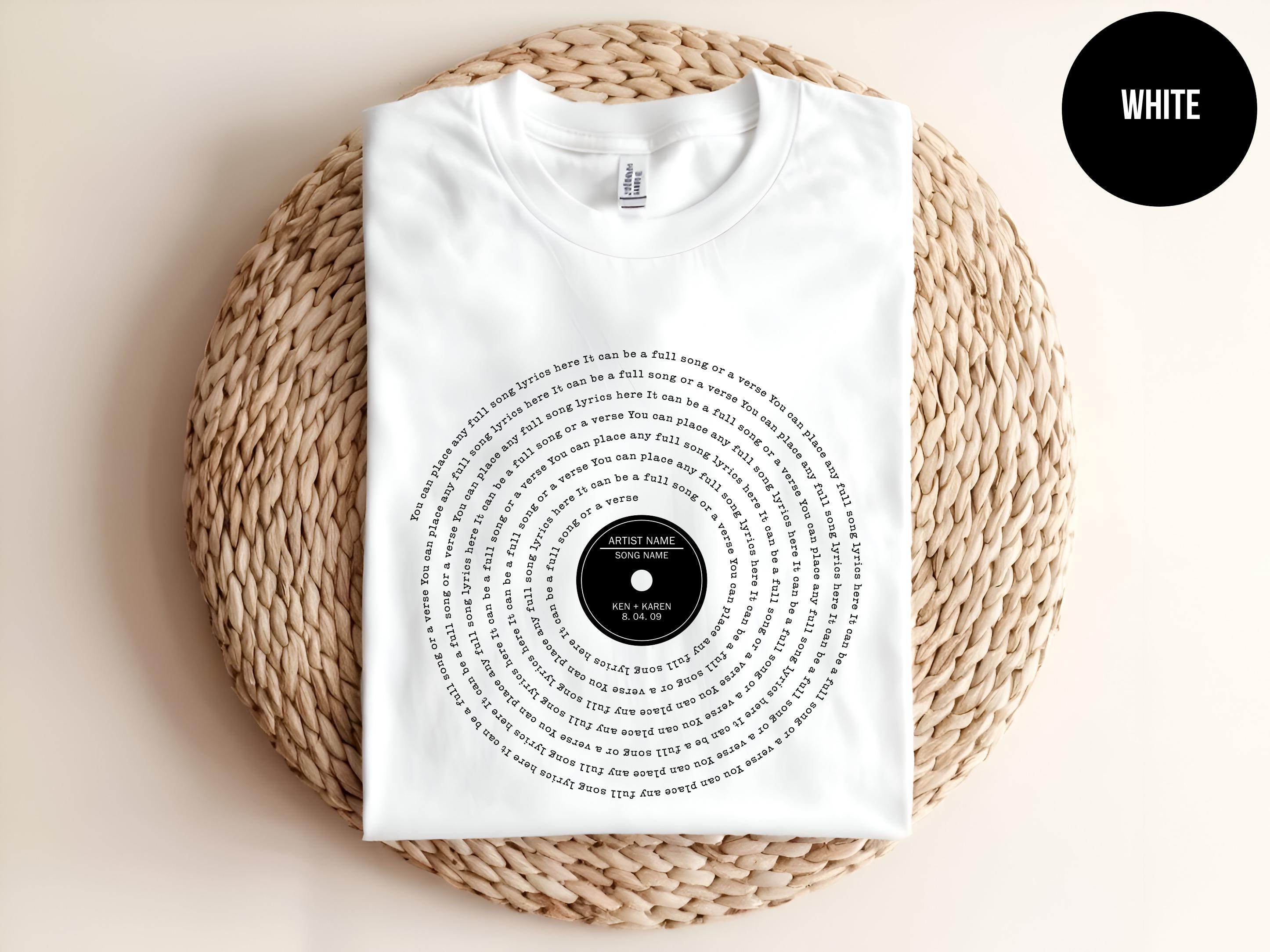 Any Song Lyrics Personalized Shirt, Custom Song Lyrics T-shirt, Favorite Song Gifts, Personalized Song, Custom Printing, Music Teacher Tee