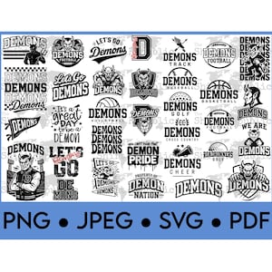 Middelbare school, Pep Rally, School Spirit, Demon Mascot SVG, Demon Volleyball, Go Demons png, Demon School, Demon Football, Demon Basketball