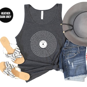 Any Song Lyrics Personalized Tank Top, Custom Song Lyrics Tank, Favorite Song Gift, Personalized Song Tee, Wedding Gift, Music Teacher Shirt