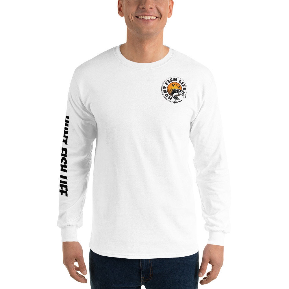 Men's White Long Sleeve T-shirt | Etsy 