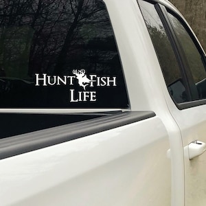 Hunt Fish Life Rectangle Decal