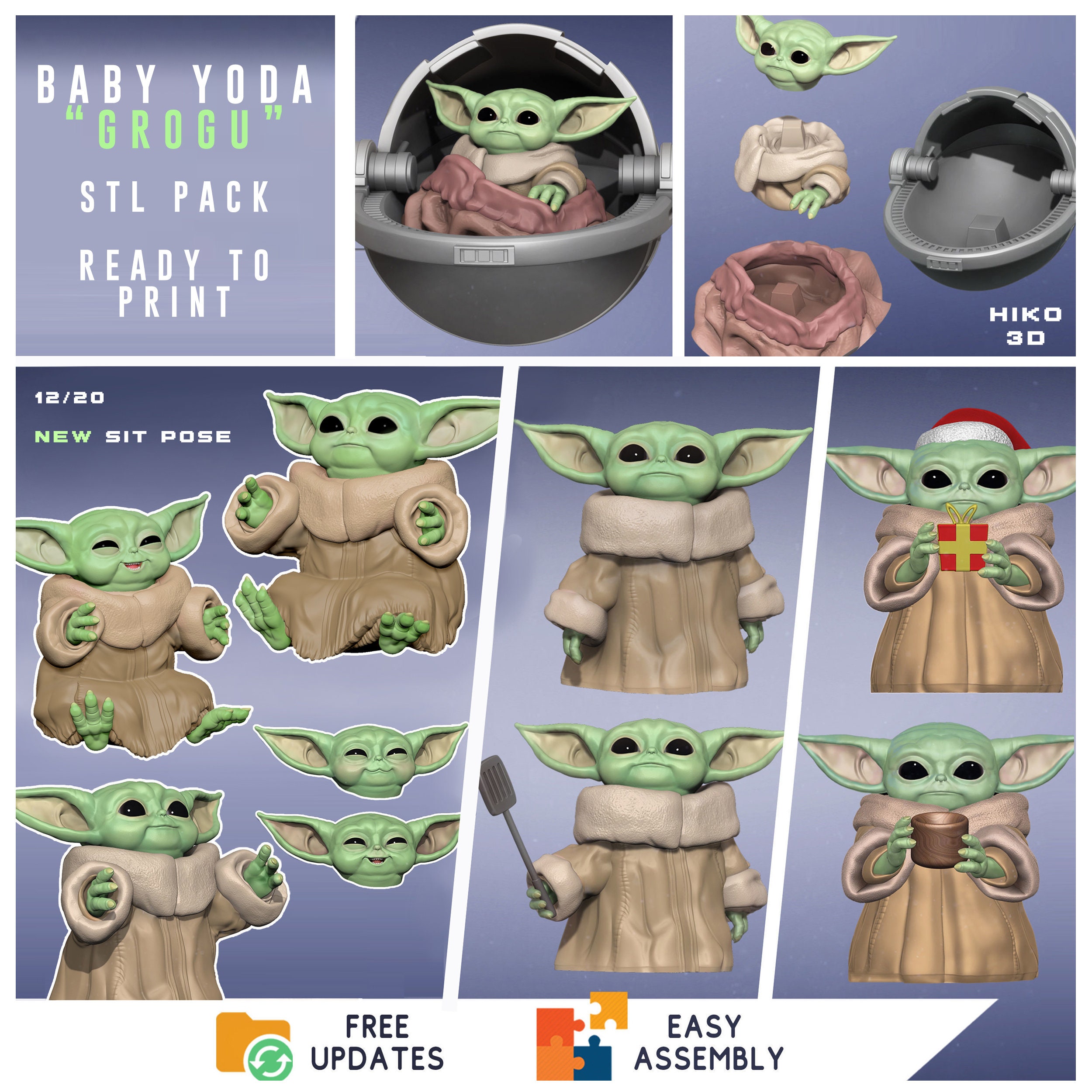 baby yoda 3d printer model