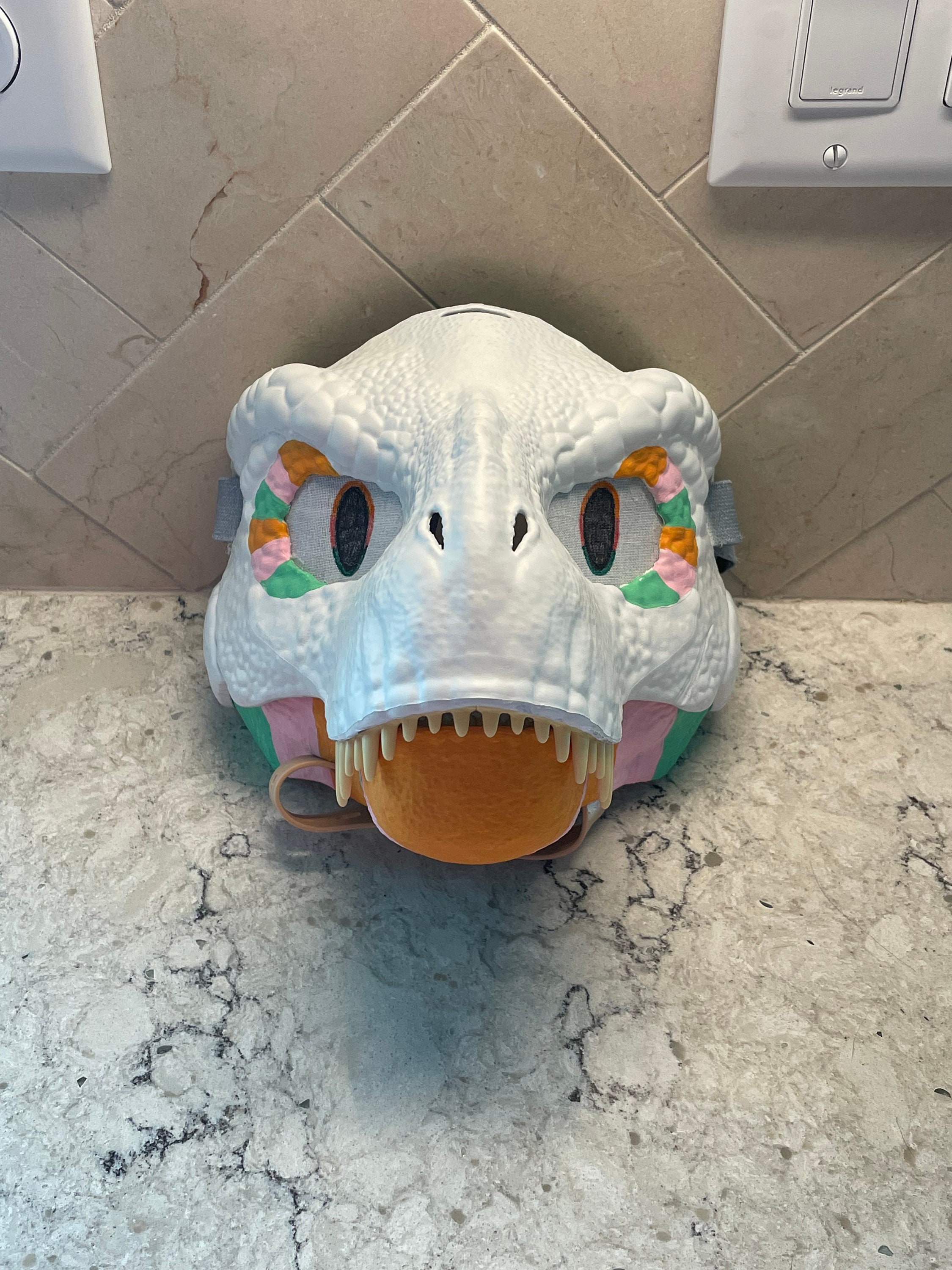 Painted Dino mask ON SALE Etsy