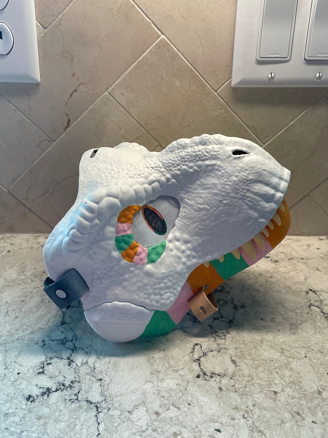 Painted Dino mask ON SALE Etsy