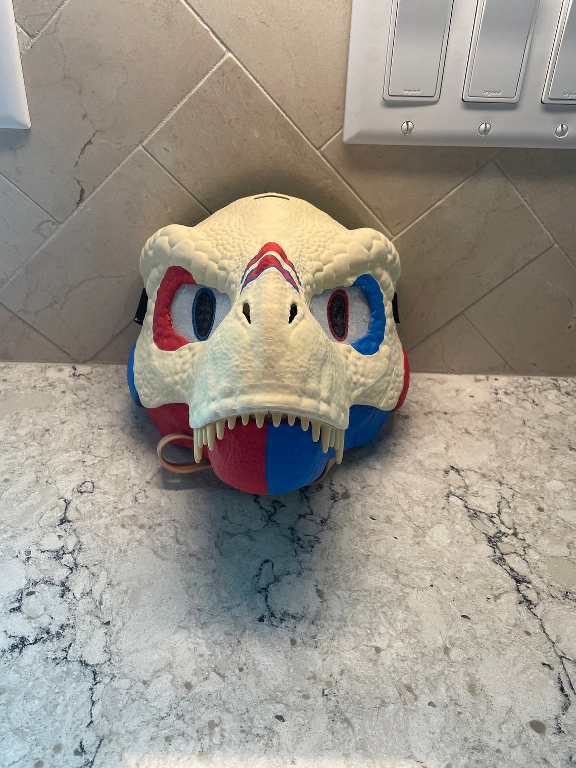 Painted Dino mask ON SALE Etsy