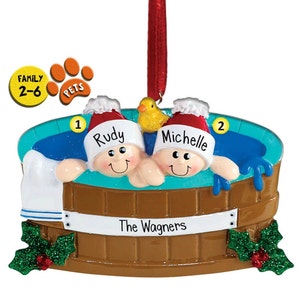 Ornament bubbelbad - gepersonaliseerde kerstornamenten voor het hele gezin - jacuzzi - Day of Beauty - spa - sportclub - bubbelbad buiten