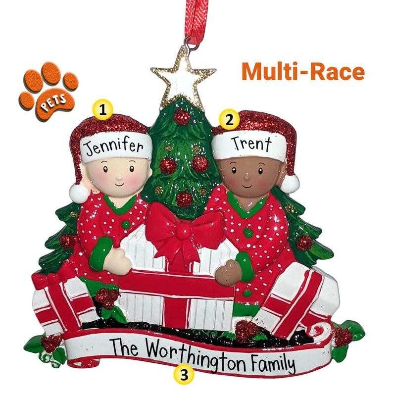Mixed Race Ornament Personalized Christmas Ornaments Etsy