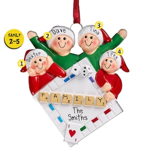 Adorno para la noche de juegos - Adornos navideños familiares personalizados - Juegos de mesa con familias - Tira los dados - Cosas que hacer en cuarentena