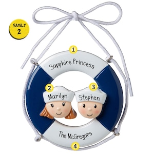 Personalized Boating or Cruise Couple with Buoy - Life Preserver - Cruising - New Boat - Lake - Free Personalization