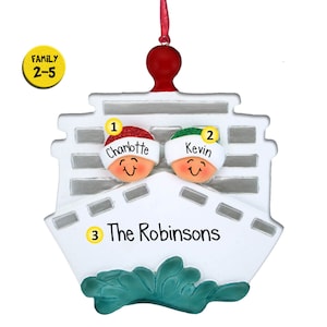 Family Cruise Ornament - Personalized Christmas Ornaments - Cruising - Caribbean - Custom - Mediterranean - Vacation - Travel - Ship