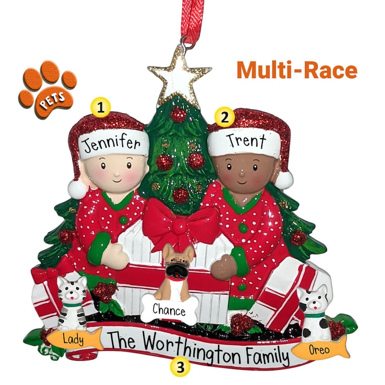Mixed Race Ornament Personalized Christmas Ornaments Etsy
