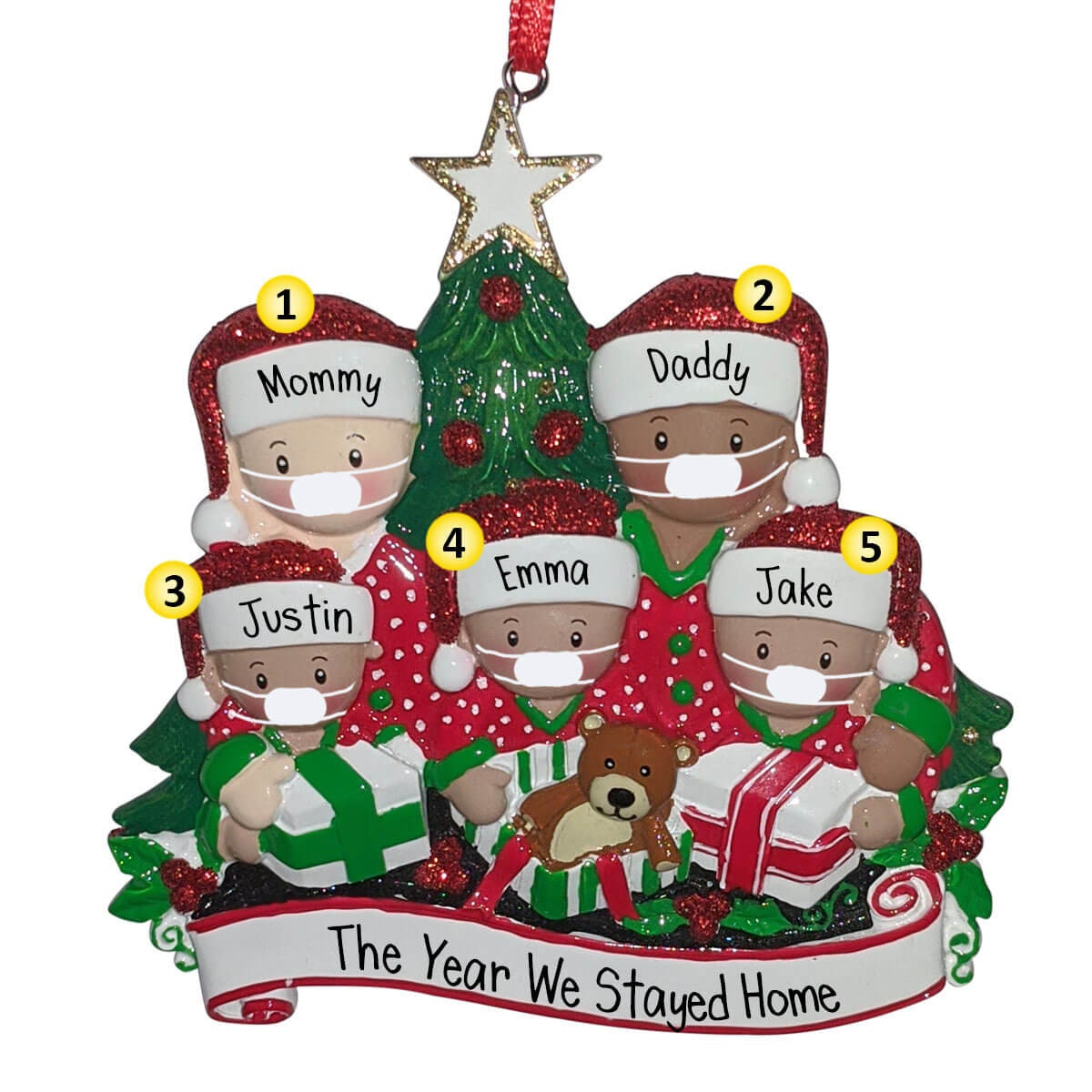 Mixed Race Ornament Covid19 Personalized Christmas Etsy
