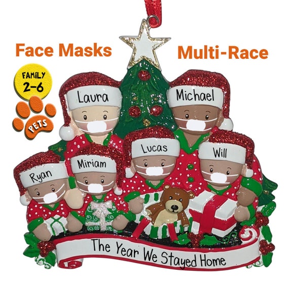 Mixed Race Ornament Covid19 Personalized Christmas Etsy