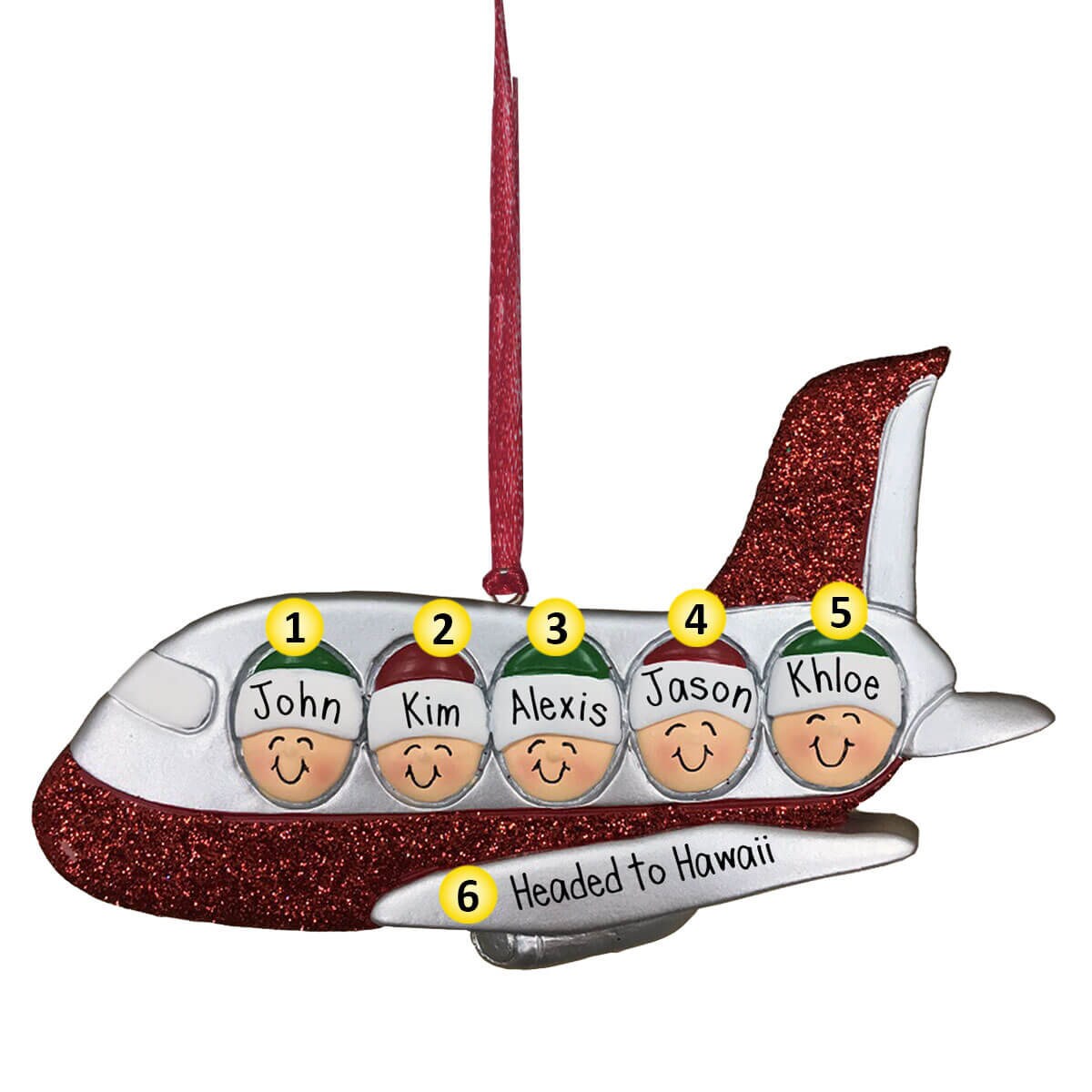 Family Airplane Ornament Personalized Christmas Ornaments Etsy