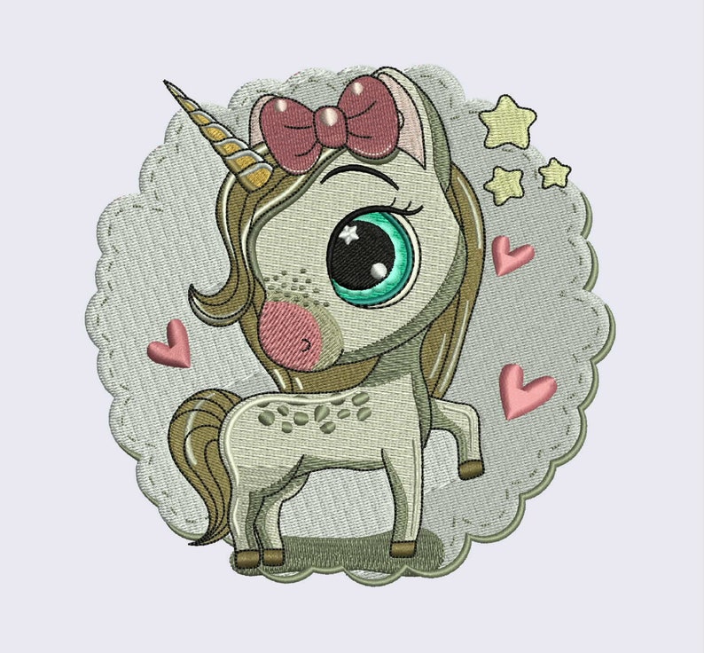 Cute Unicorn Machine Embroidery Design. 4x4 & 5x7. Etsy