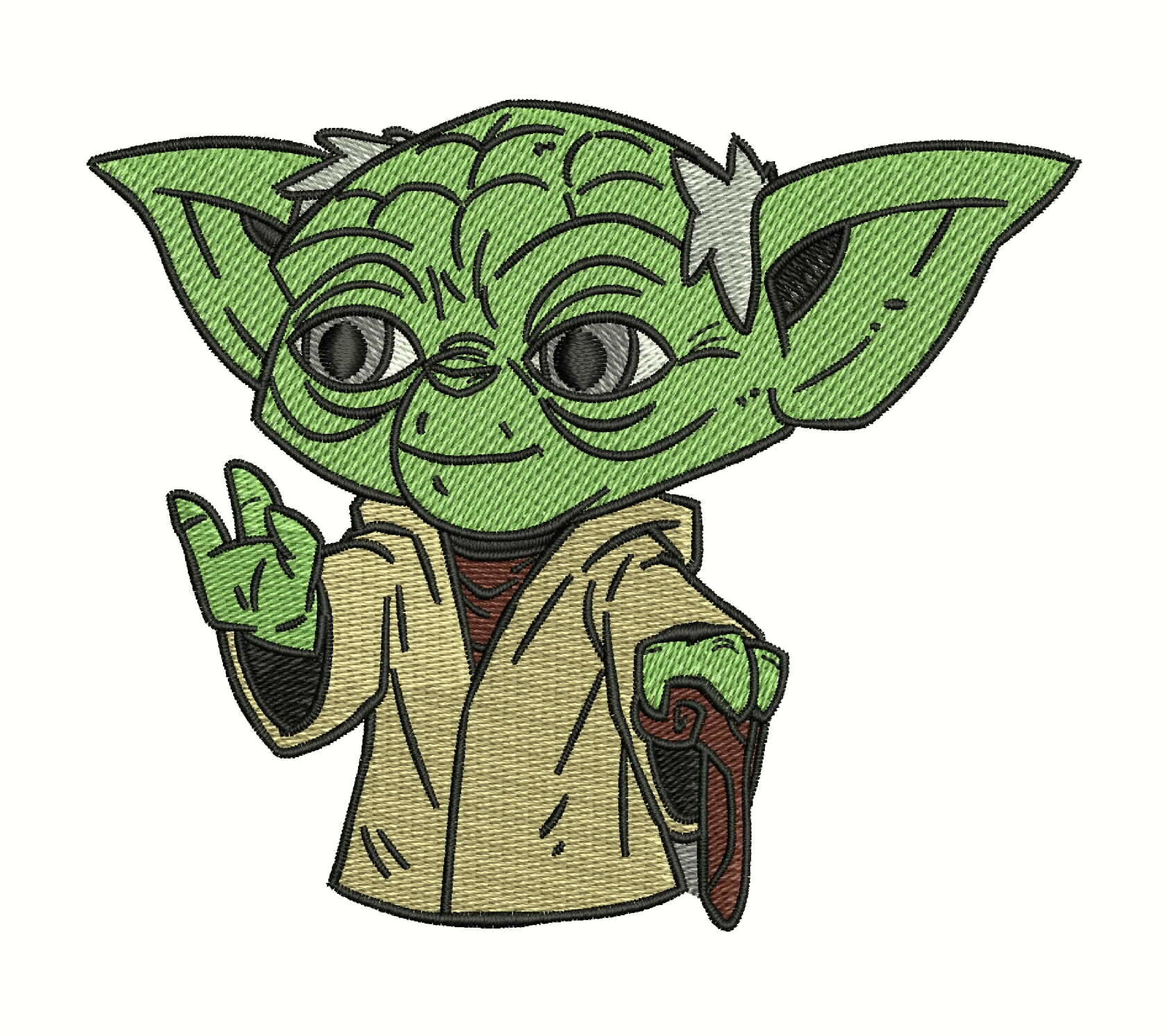 Yoda Machine Embroidery Design. 4x4 & 5x7. Etsy