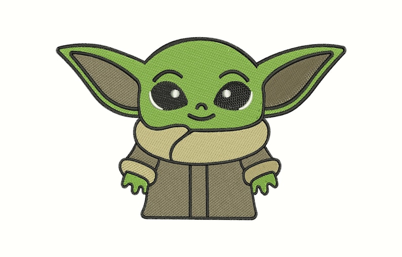 Baby Yoda Machine Embroidery Design. 4x4 5x7 6x10. Etsy